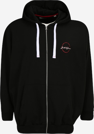 Jack & Jones Plus Sweat jacket in Wine red / Black / White, Item view