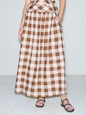 Gonna 'Gingham' di Next in marrone: frontale