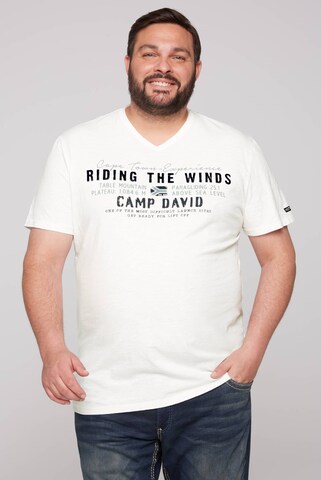 CAMP DAVID Shirt 'Paragliding Cape Town' in White: front