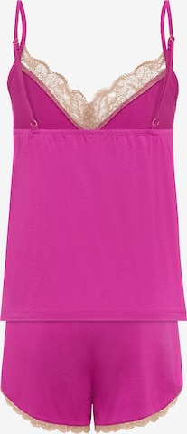LASCANA Regular Short Pajama Set in Pink: back