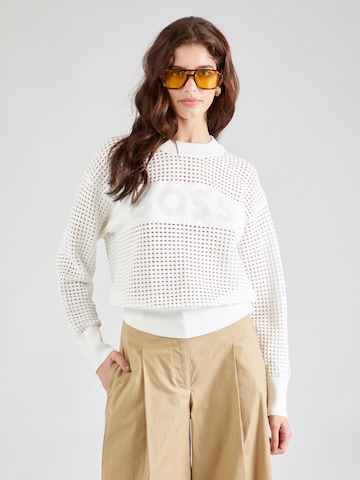 BOSS Orange Sweater 'C_Fhein' in White: front