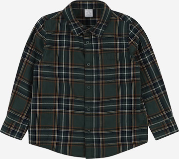 Lindex Regular fit Button Up Shirt 'Christmas' in Green: front