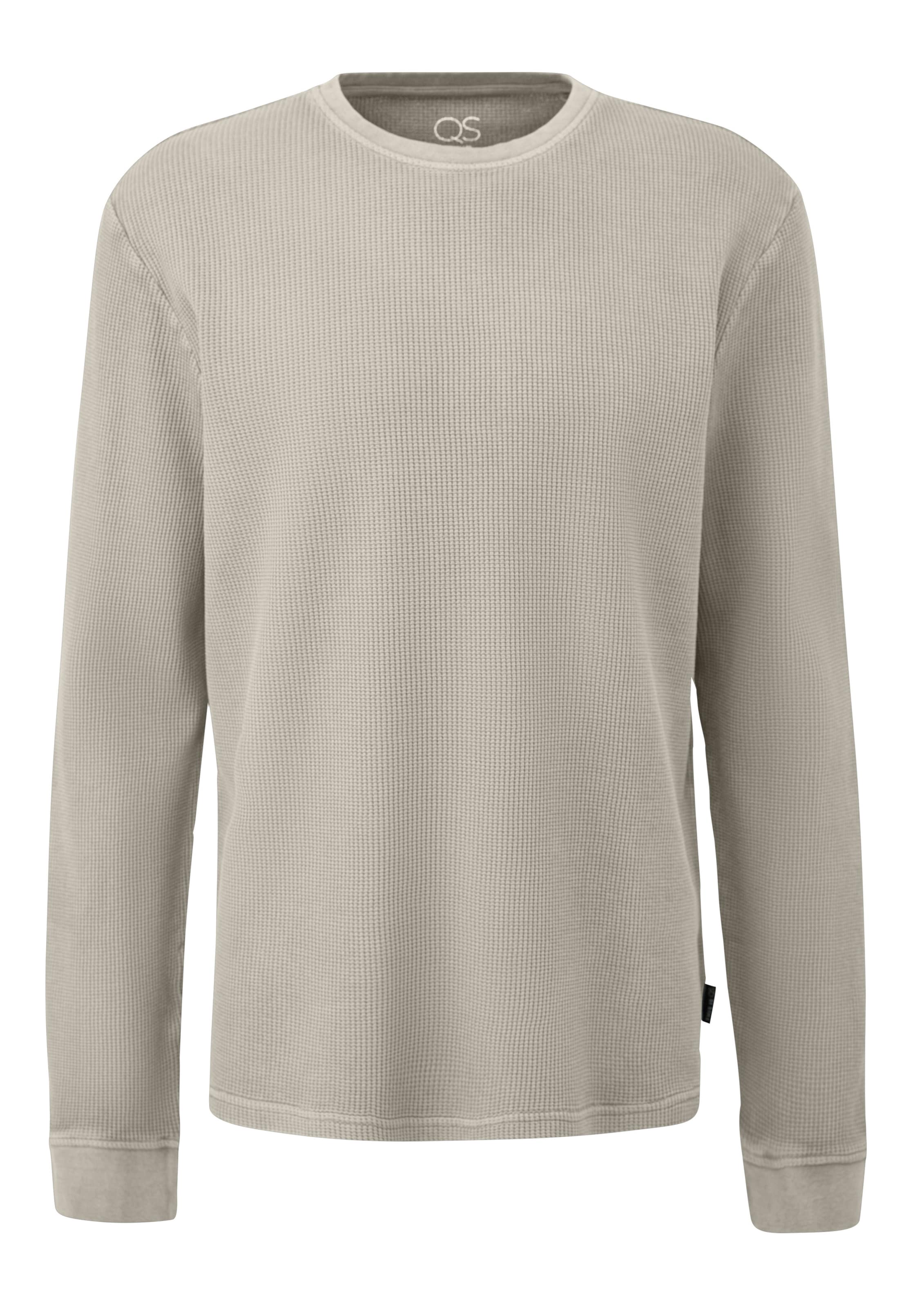 QS Shirt in Beige: voorkant