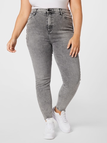 River Island Plus - Skinny Calças de ganga em cinzento: frente