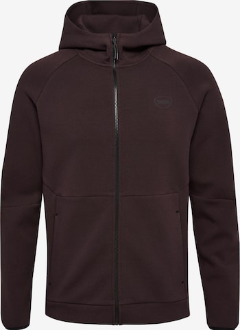 Hummel Sportsweatjacke 'Tech Flleece' in Braun: Vorderseite