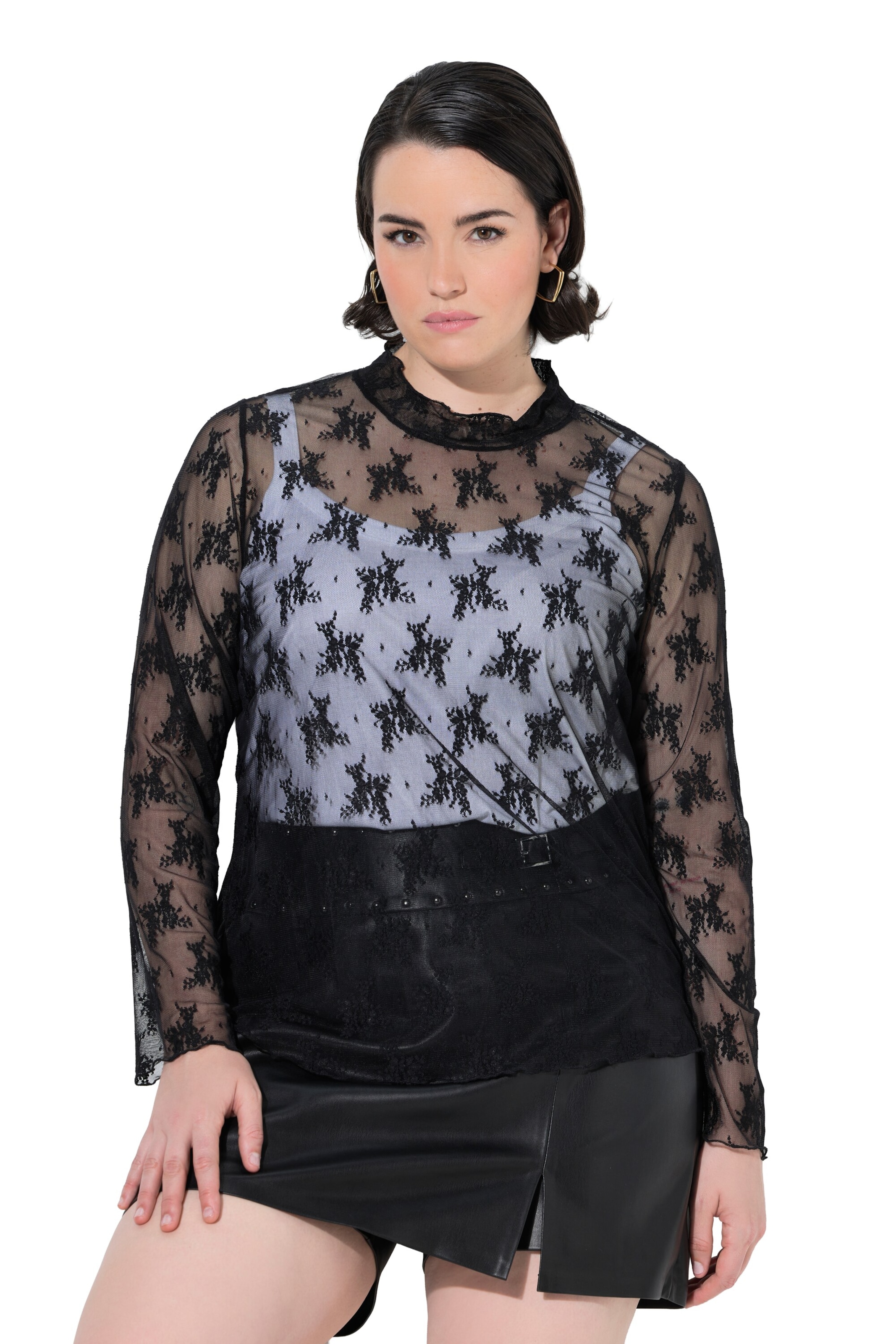 Ulla Popken Top in Schwarz: Vorderseite