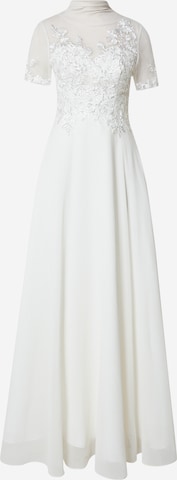 Rochie de seară de la Unique pe alb: față