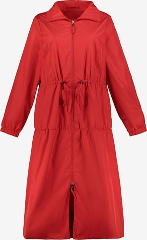 Ulla Popken Between-Seasons Coat in Red: front