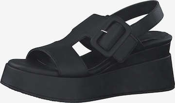 s.Oliver Strap Sandals in Black: front