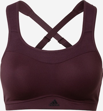 ADIDAS PERFORMANCE Sports Bra 'Alpha' in Brown: front