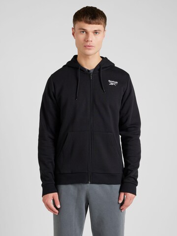 Reebok Sweatjacke 'IDENTITY' in Schwarz: predná strana