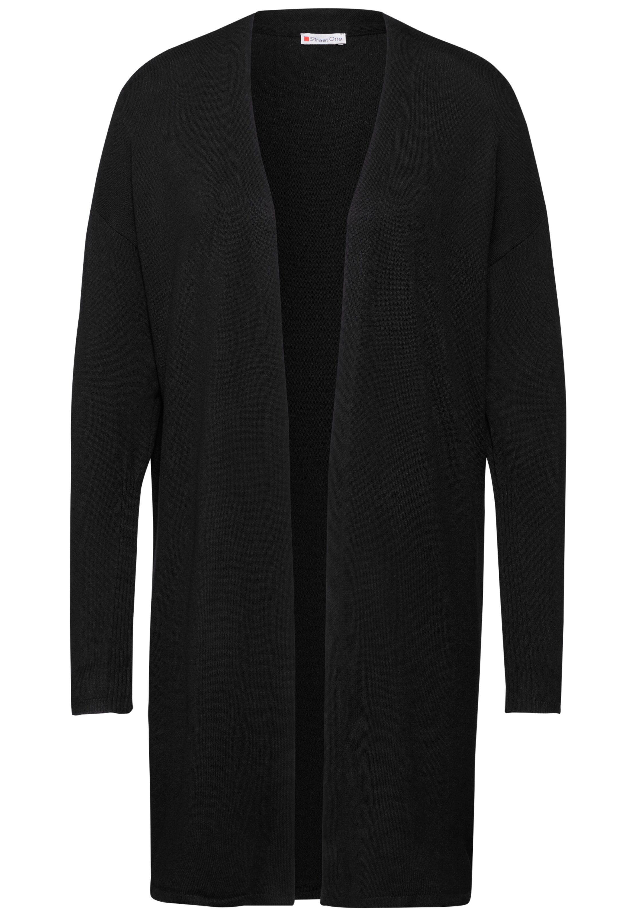 STREET ONE Langer Cardigan in Schwarz: Vorderseite