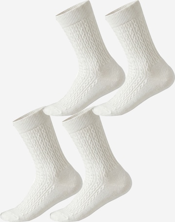 Millo Socken 'Cosy Twist' in Weiß: Vorderseite