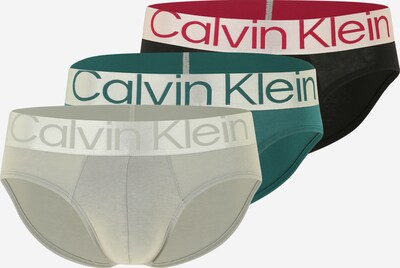 Calvin Klein Underwear Слип в светлосиво / смарагдово зелено / черешово червено / черно, Преглед на продукта