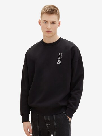 TOM TAILOR DENIM Sweatshirt in Black: front