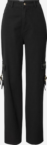 Hoermanseder - Pantalón vaquero cargo 'Fanny' en negro: frente