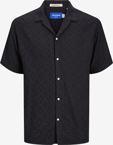 JACK & JONES Comfort fit Button Up Shirt 'TAORMINA' in Black: front