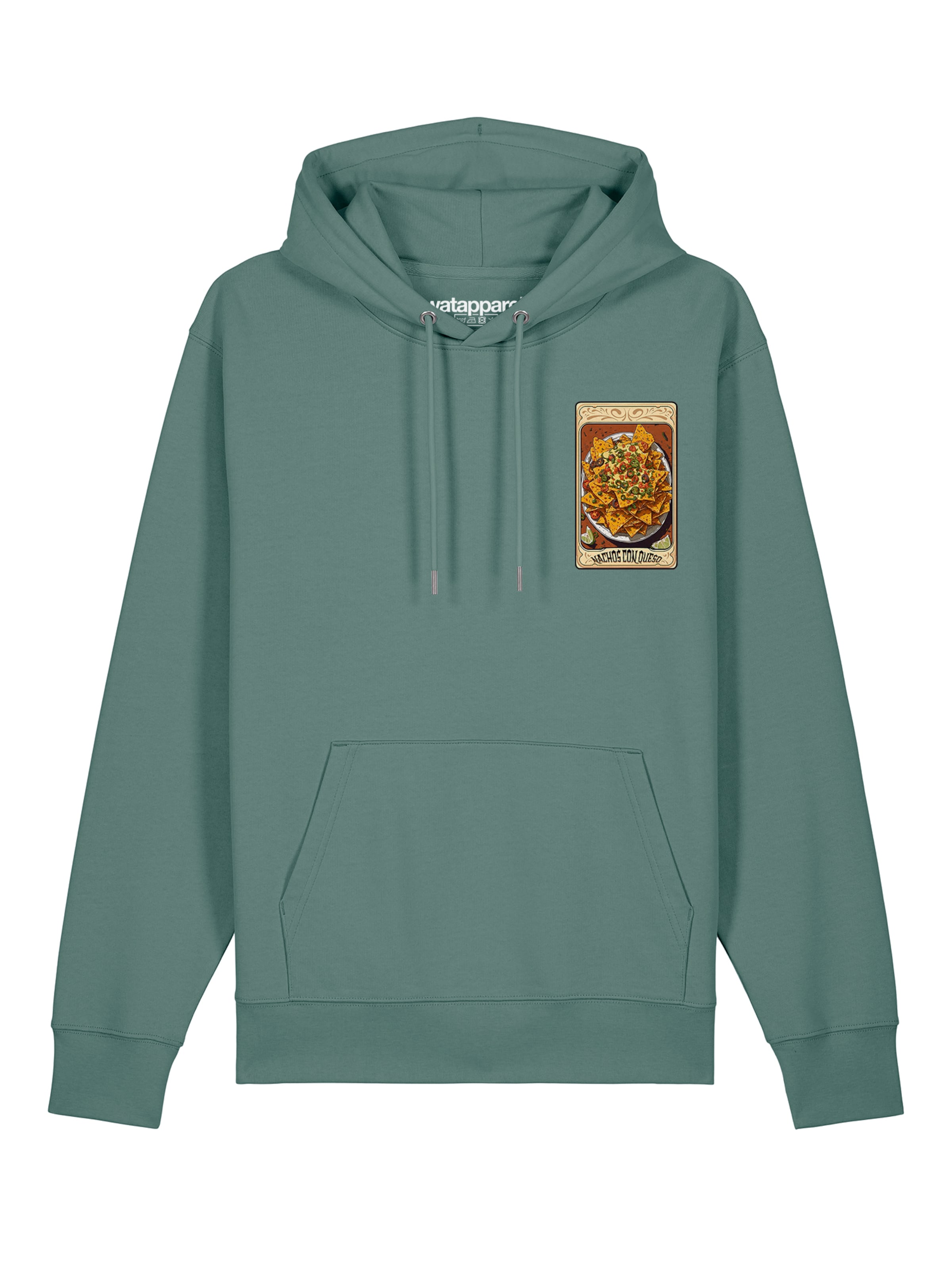 Watapparel Sweatshirt 'Tarot Nachos' in Groen: voorkant