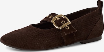 Ballerines à lanières Tamaris en marron : devant