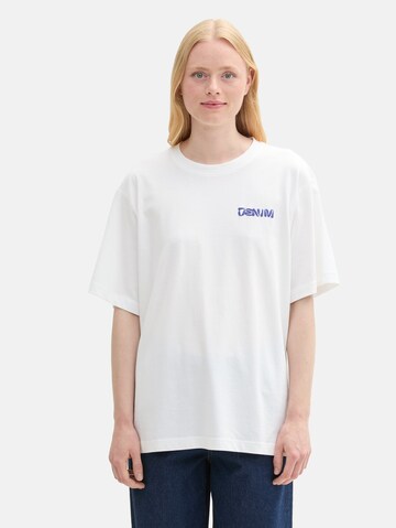 TOM TAILOR DENIM Oversized Shirt in White: front