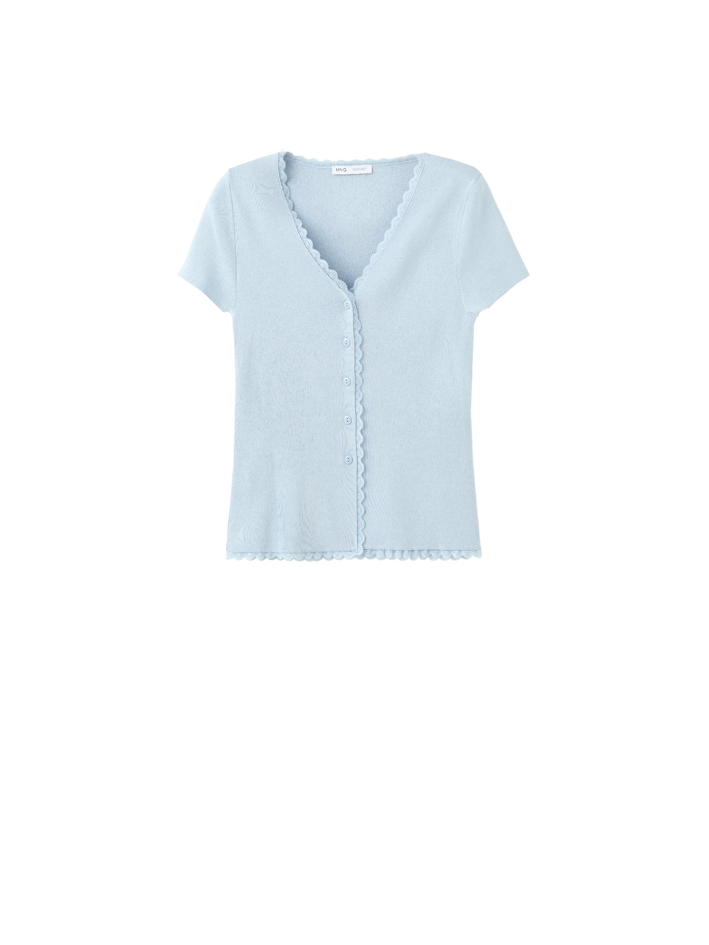 MANGO Gebreid vest 'ASAD' in Blauw: voorkant