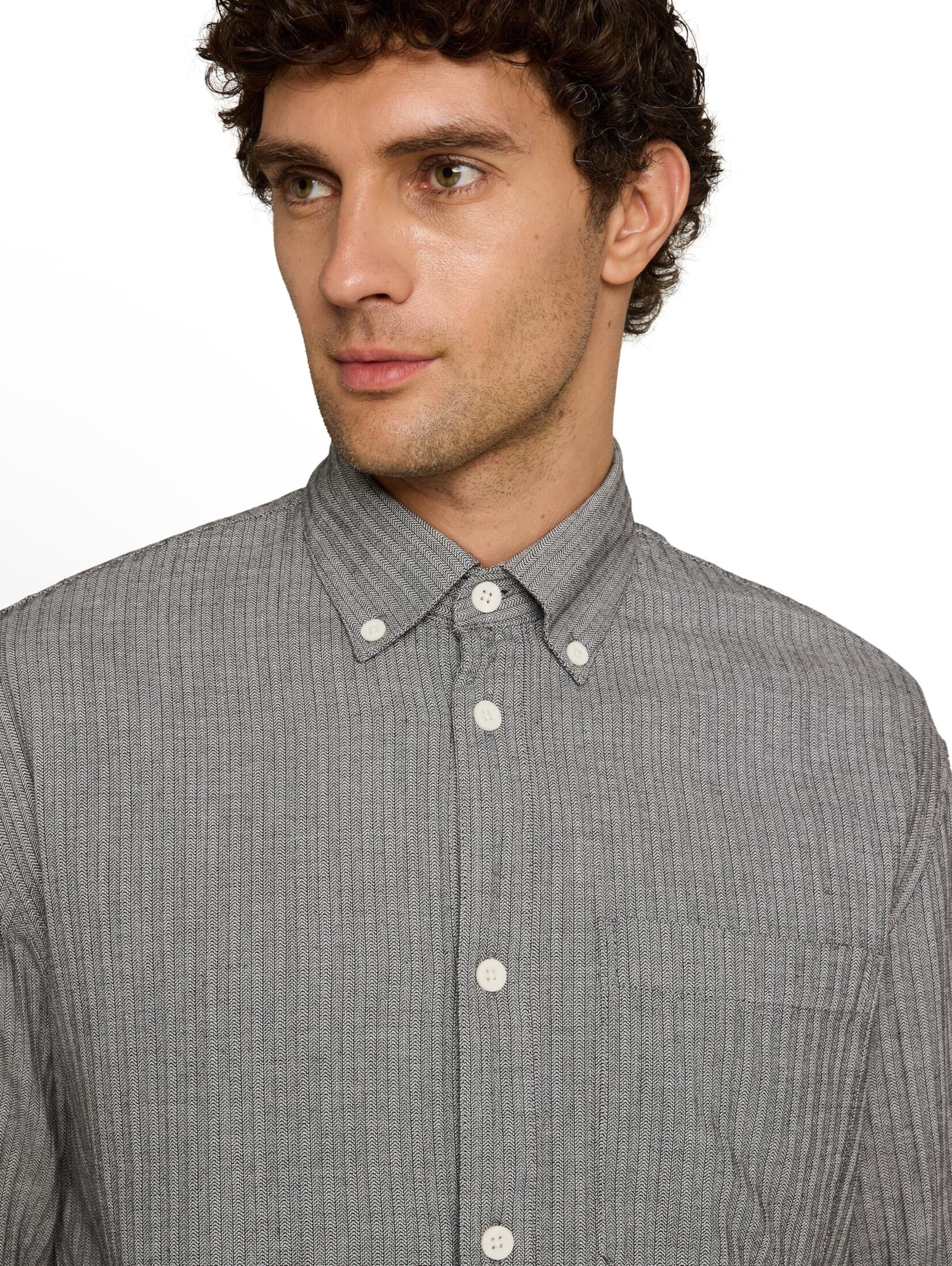 Fit confort Chemise TOM TAILOR DENIM en gris