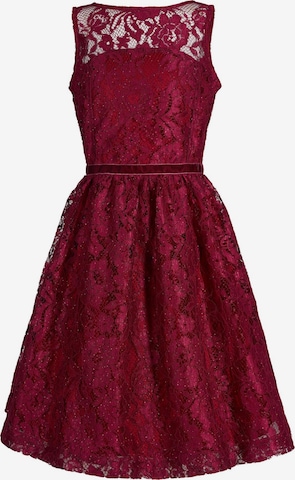 La V Jurk 'La V elegante kant jurk' in Rood: voorkant
