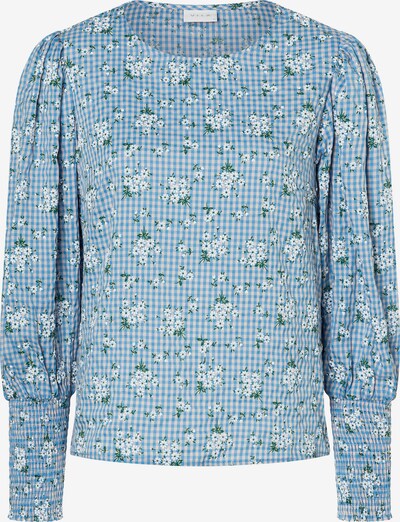 VILA Blouse 'Bella' in Sky blue / Grass green / White, Item view