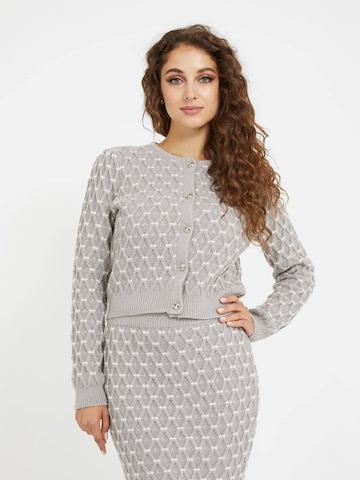 GUESS Knit Cardigan in Grey: front