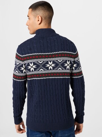SELECTED HOMME Pullover 'Flake' in Blau