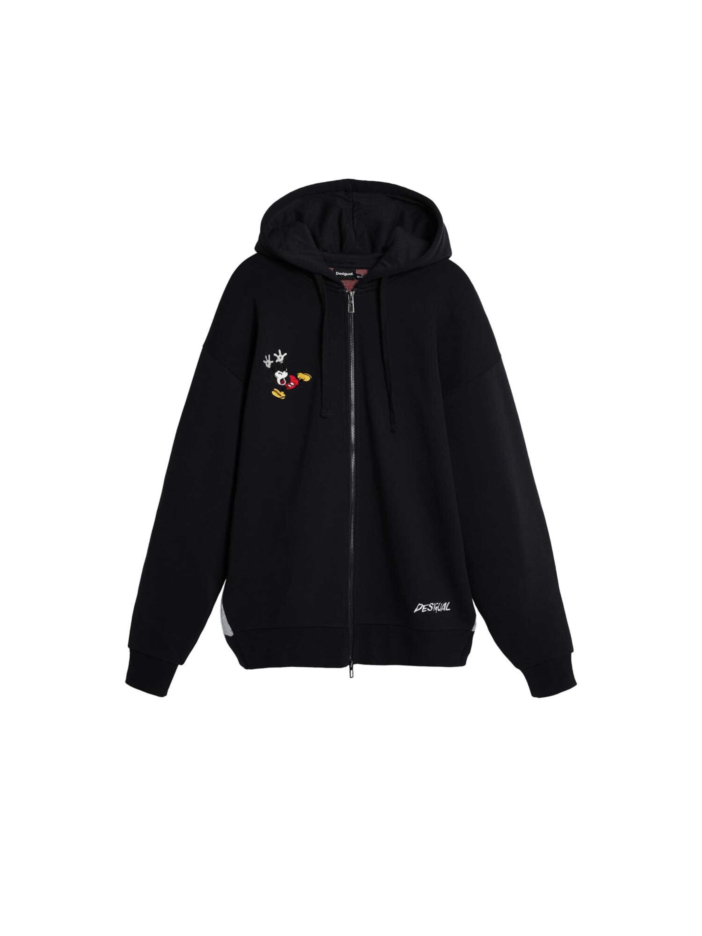 Giacca di felpa 'Mickey Mouse' di Desigual in nero: frontale