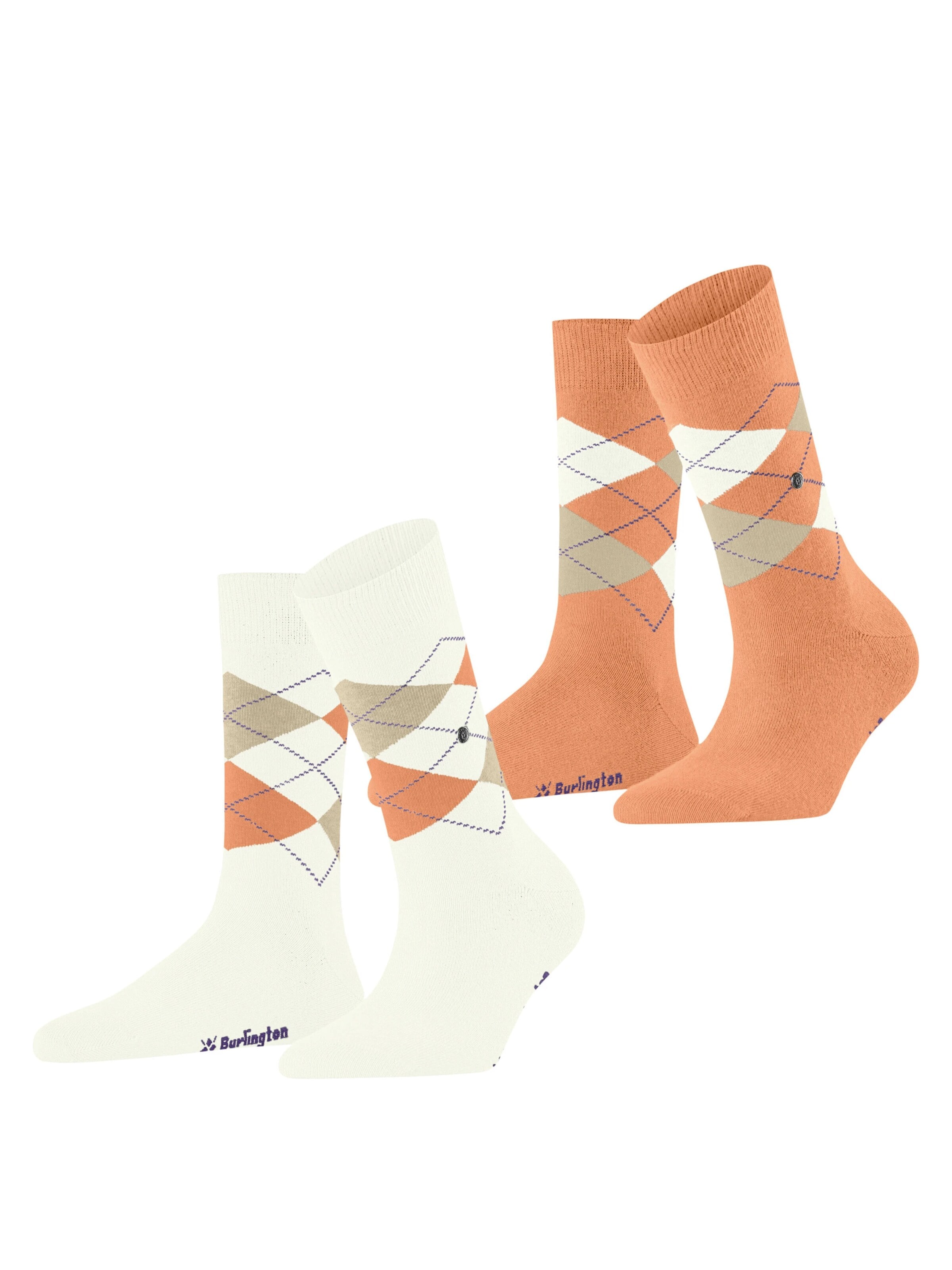 BURLINGTON Socken 'Everyday Argyle'‌‌‌‌ in Weiß: Vorderseite