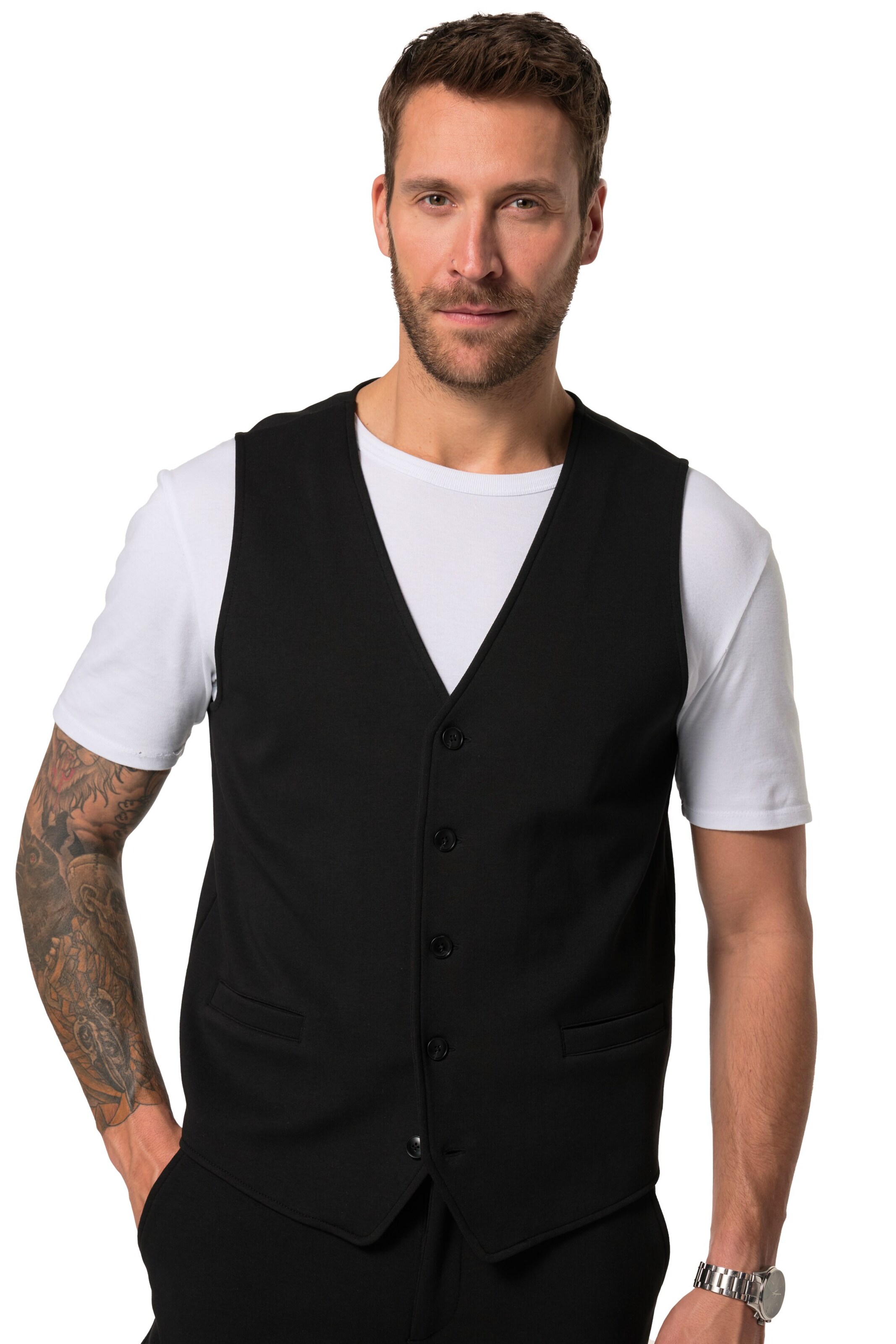 JP1880 Bodywarmer in Zwart: voorkant