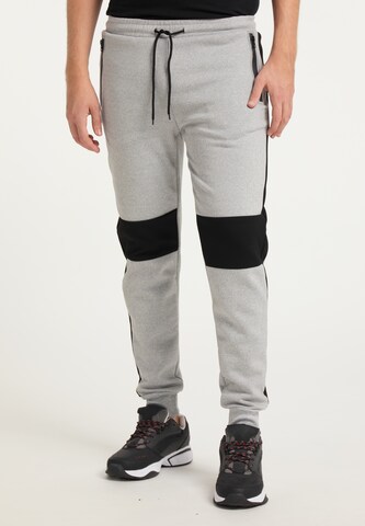 Mo SPORTS Tapered Jogginghose in Grau: Vorderseite