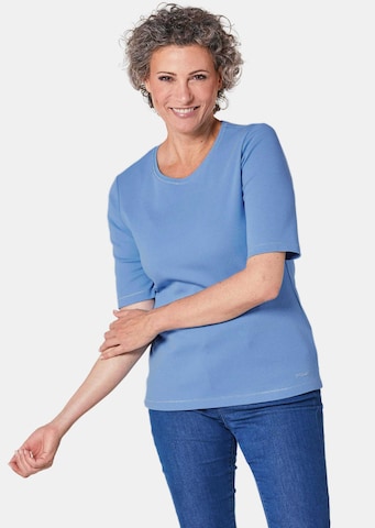 Goldner Shirt in Blau: Vorderseite
