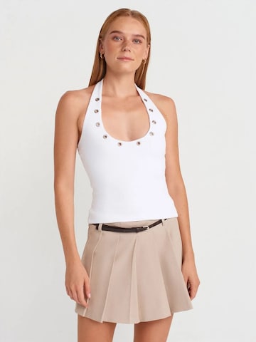 Dilvin - Blusa 'Blusen' em branco: frente