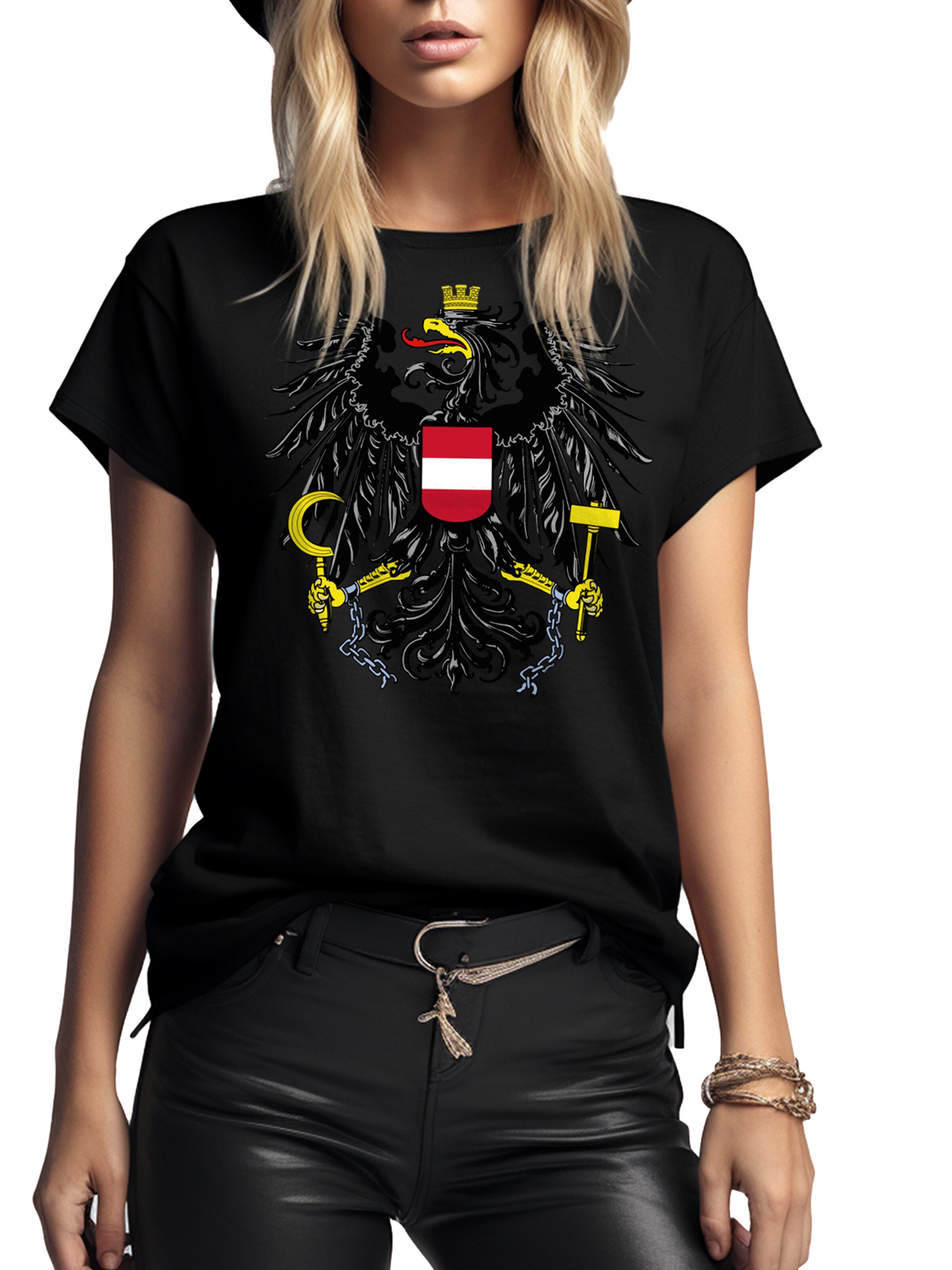 MAKAYA Shirt 'AT-Adler groß' in Black