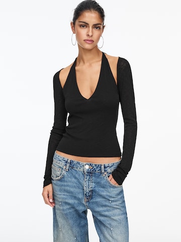 Top di Pull&Bear in nero: frontale