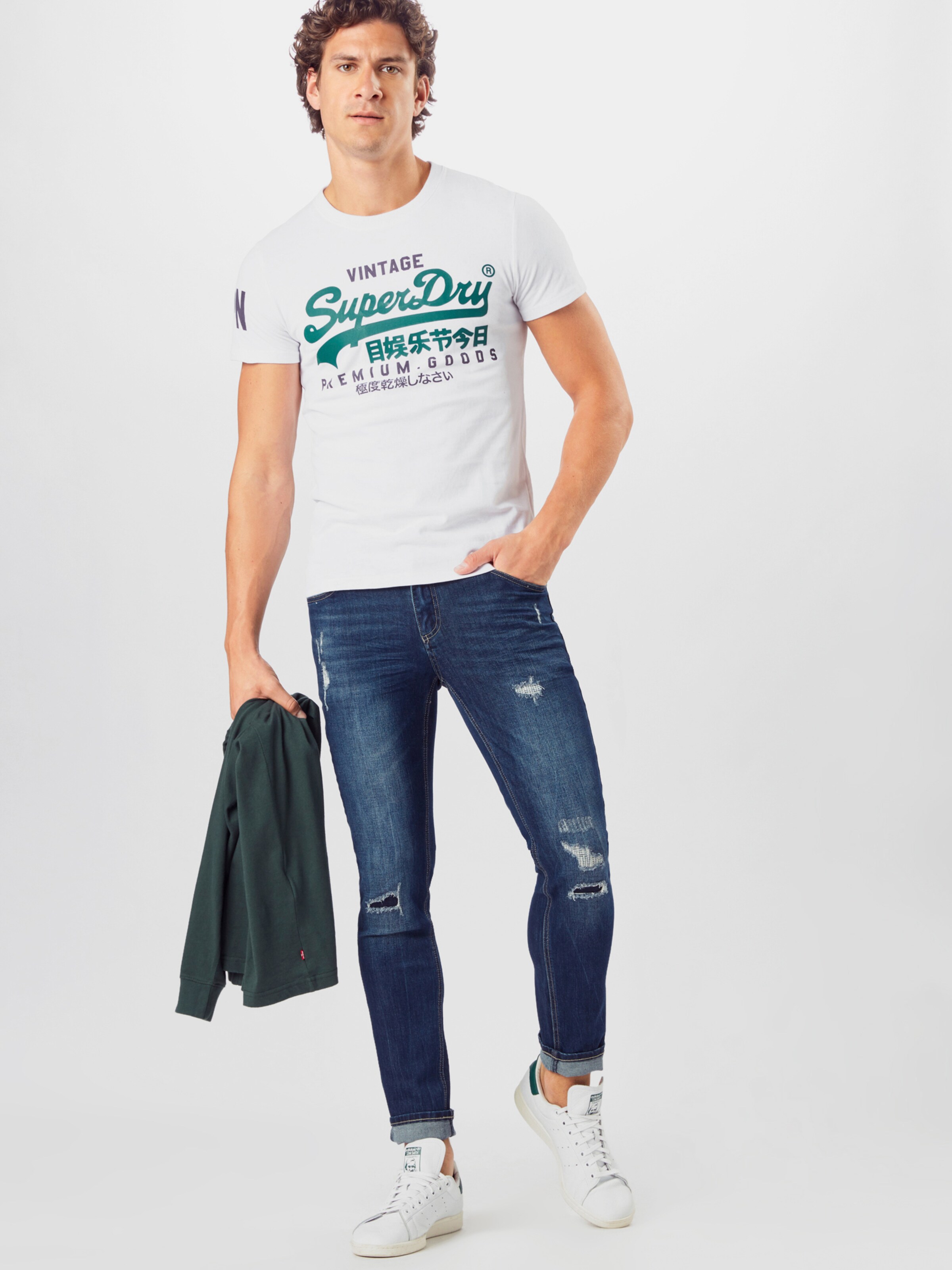 Männer Große Größen Superdry Shirt in Offwhite - CH29876 Männer Große Größen Superdry Shirt in Offwhite - CH29876