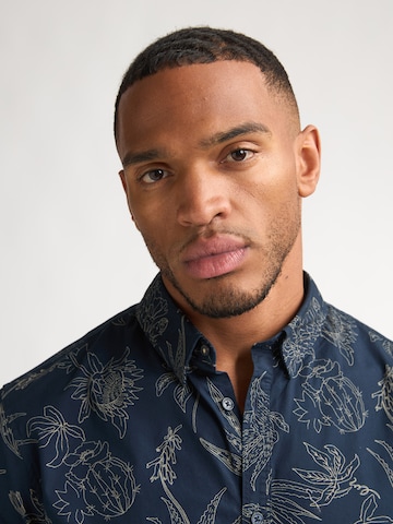 Petrol Industries Slim Fit Hemd in Blau