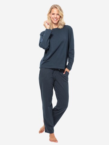SCHIESSER Pyjama 'Cotton' in Blauw