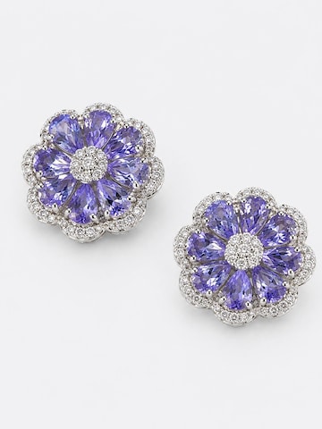 LanLiviaNaušnice 'Tanzanite Stone Flower Ear Studs' - ljubičasta boja