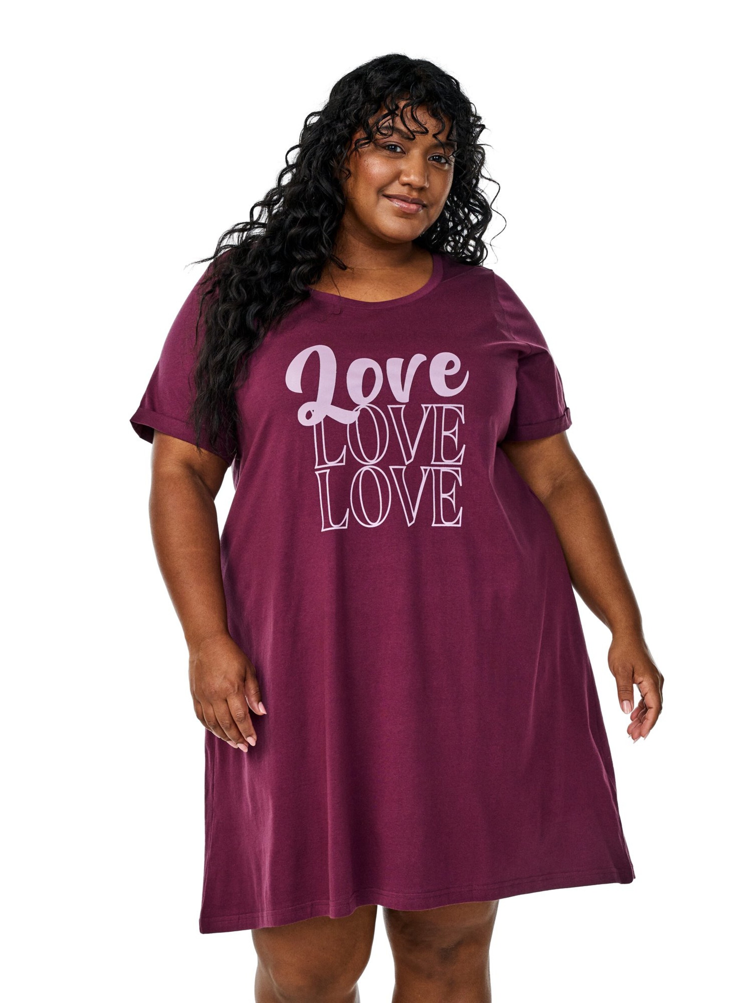 Zizzi Ночная рубашка 'Mally' в Красный: спереди