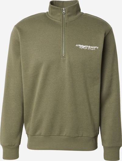 JJ Rebel Sweater majica 'JREBZACK' u maslinasta / bijela, Pregled proizvoda