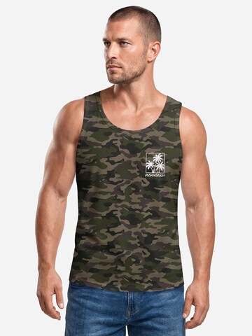 Neverless Shirt 'Logo Palmen' in Green