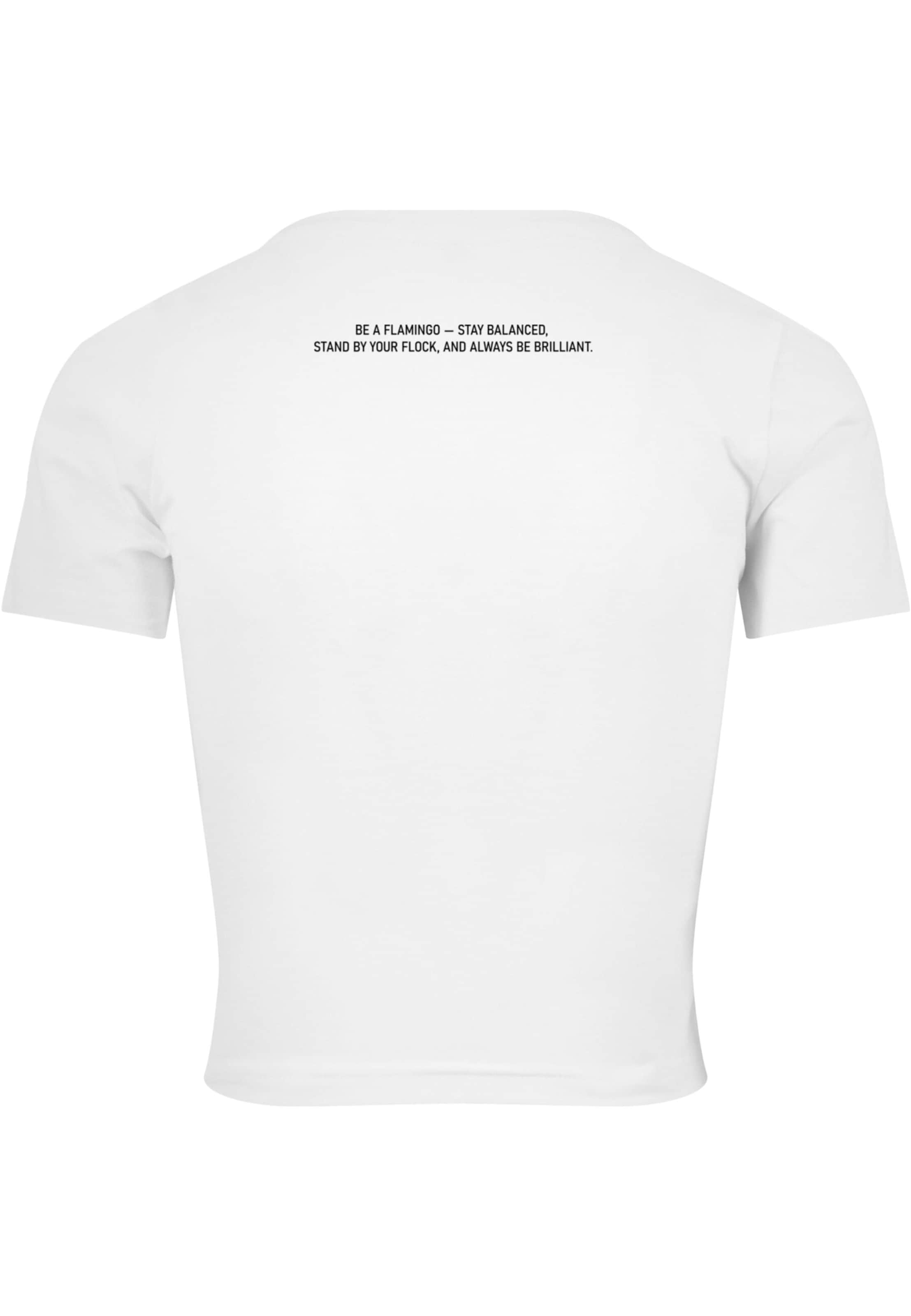 Merchcode T-Shirt 'Flamingo' in Weiß