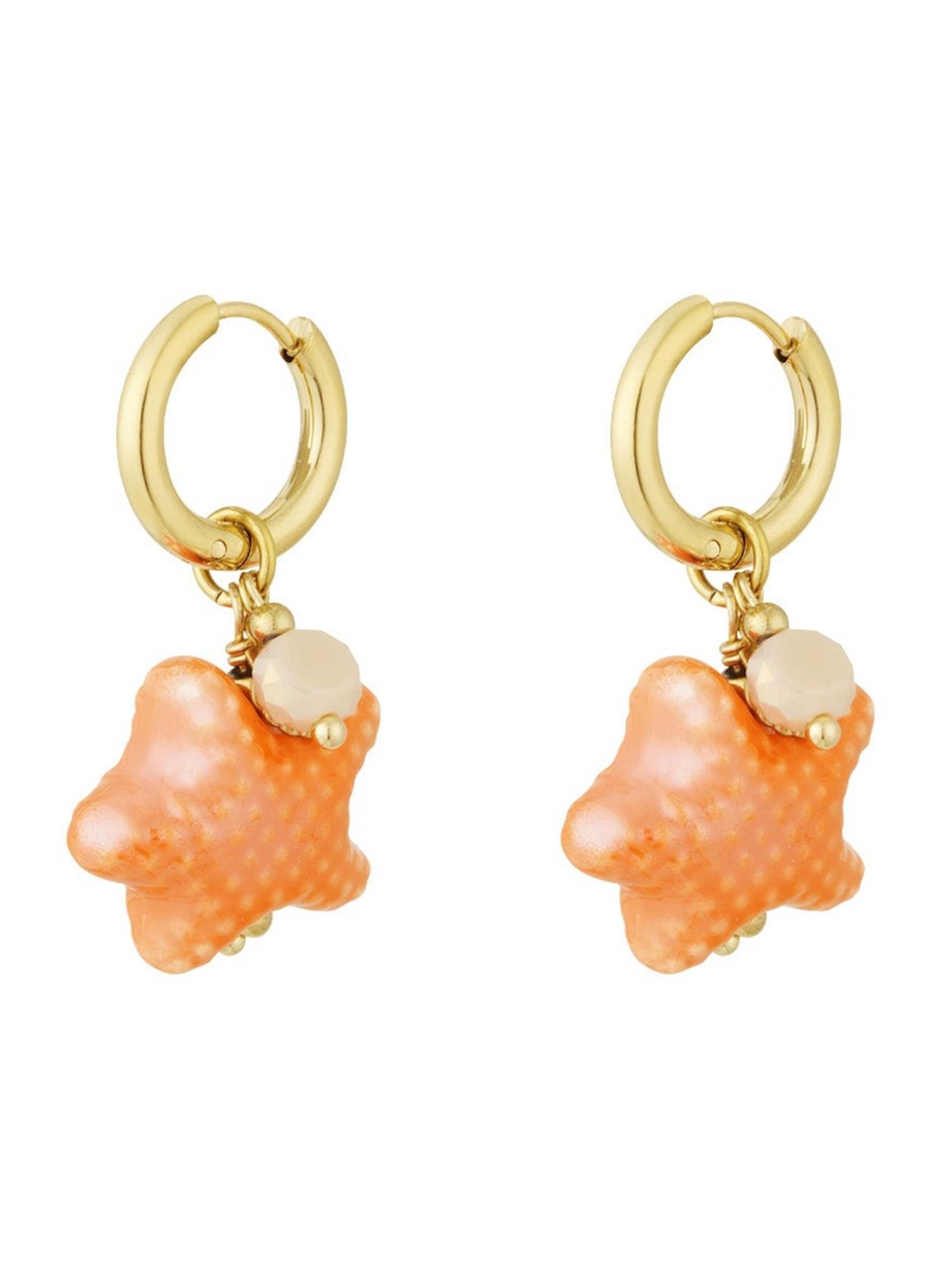 Cala Rose Oorbellen 'OCEAN STAR' in Oranje: voorkant