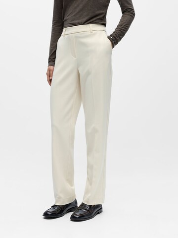 OBJECT regular Bukser med fals 'OBJLisa' i hvid: forside