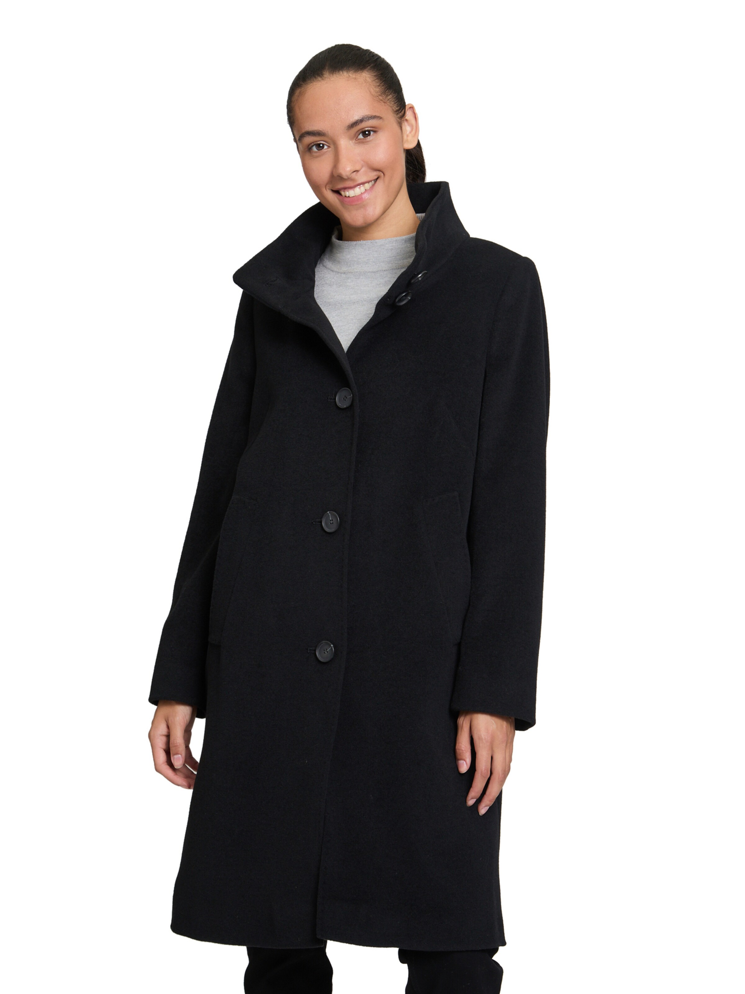 Betty Barclay Between-Seasons Coat in Black: front