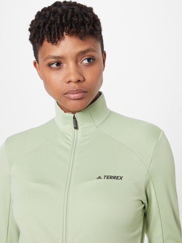 ADIDAS TERREX Skinny Bluza rozpinana sportowa w kolorze zielony